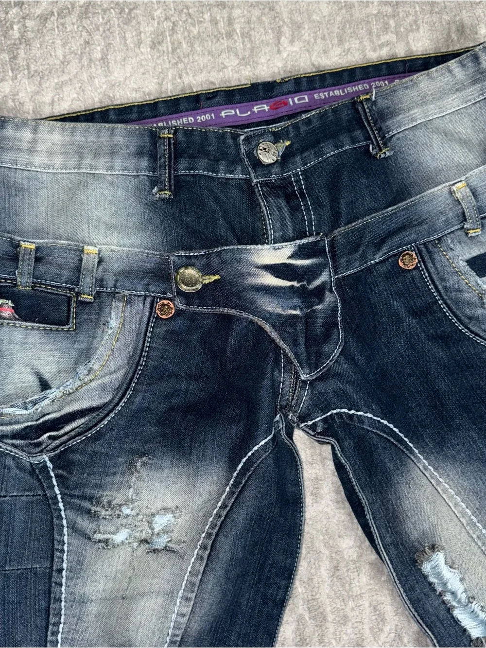 Unique Vintage denim Placid Y2K jeans pants size 34 men’s deconstructed